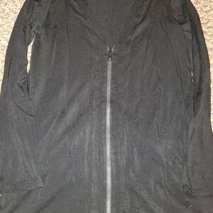 Eileen Fisher Black Zip-Front Lightweight Cardigan